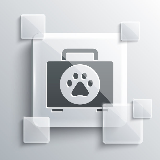 灰色宠物急救箱图标孤立在灰色图片下载