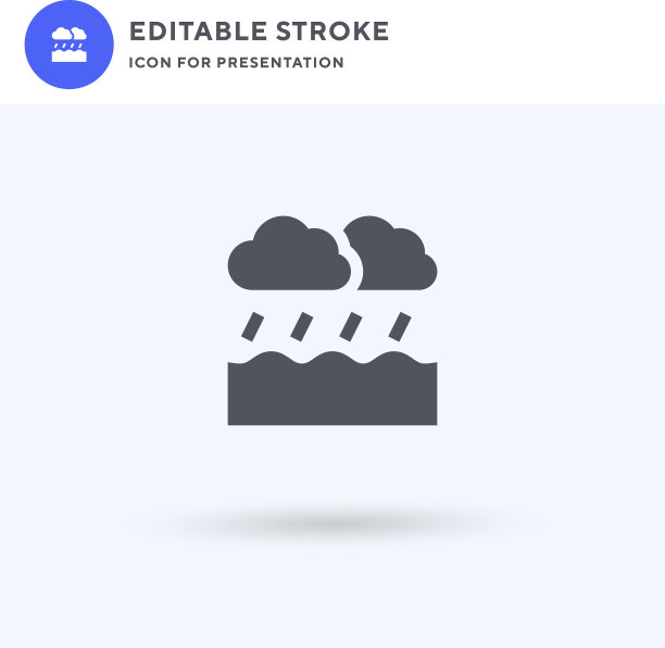 洪水图标填充平坦标志固体图片下载