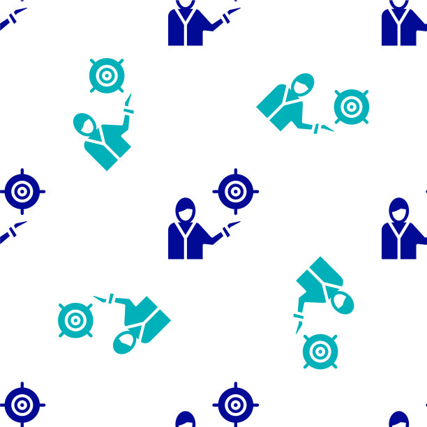 蓝色营销目标战略概念图标图片下载