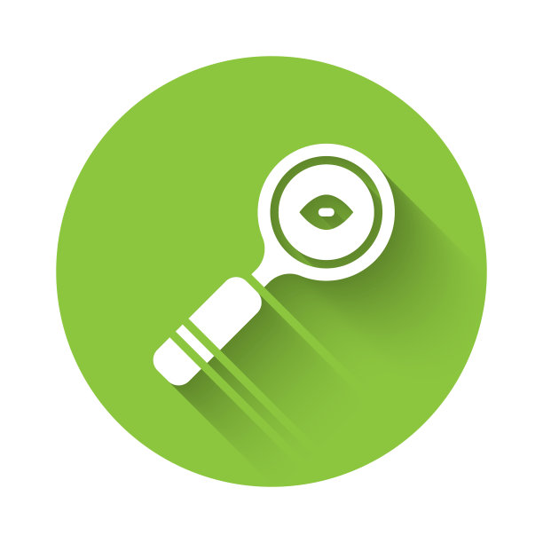 白色放大镜图标与长隔离图片下载