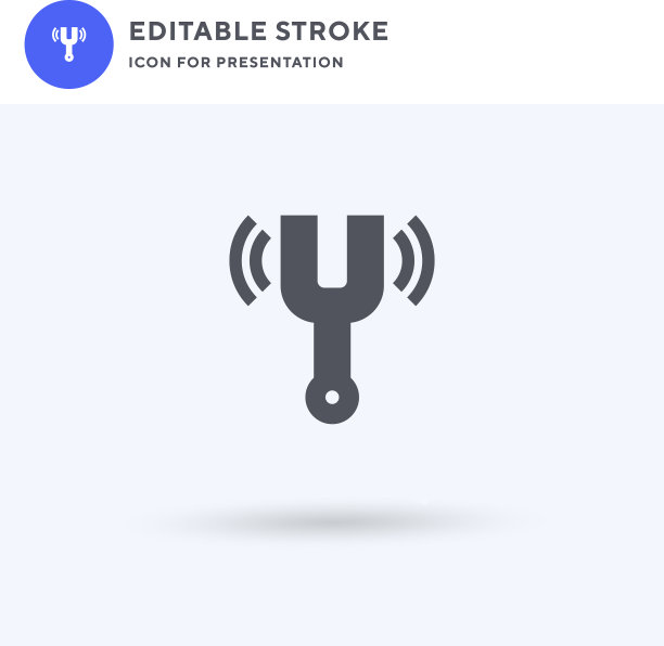 音叉图标填充平面标志实图片下载