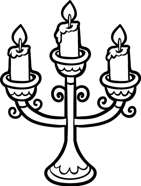 儿童涂色书烛台图片下载