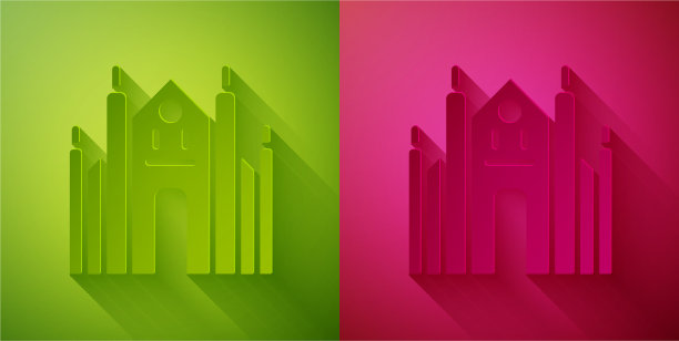 剪纸米兰大教堂或米兰大教堂的图标图片下载