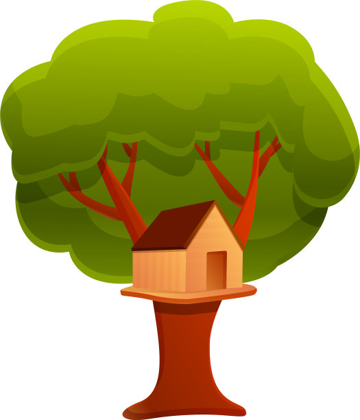 露营树房子图标卡通风格图片下载