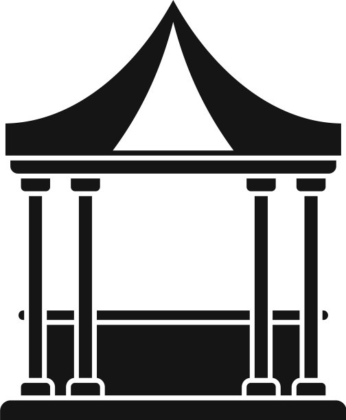 天井凉亭图标简约风格图片下载