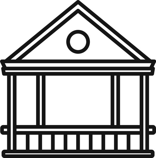 家具凉亭图标轮廓风格图片下载