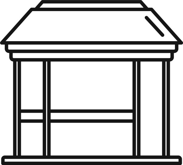 花园凉亭图标轮廓风格图片下载