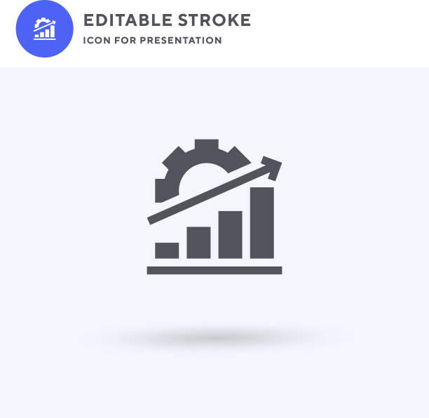 数据分析图标填充平坦标志图片下载