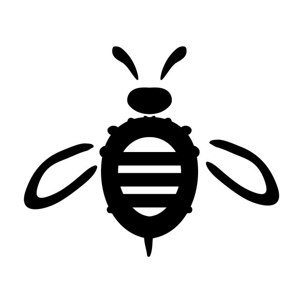 一只蜜蜂的手绘剪影图片下载
