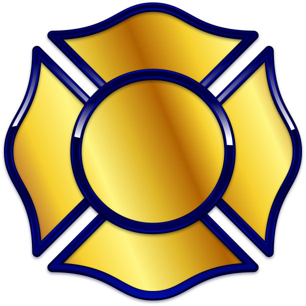 消防救援标志基础金色与深蓝色修剪图片下载