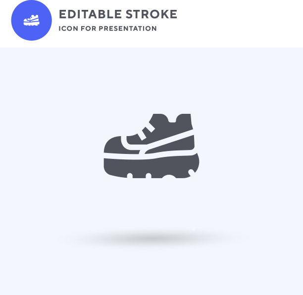 鞋子图标填充平面标志固体图片下载