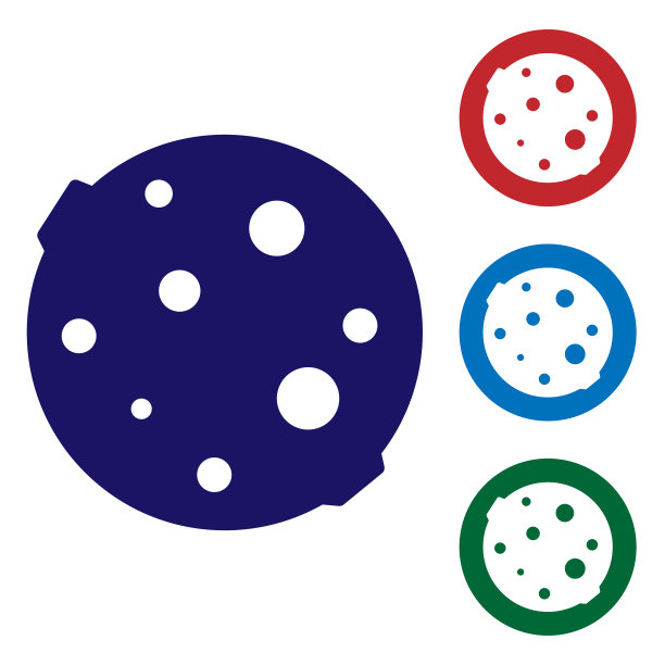 蓝月亮图标孤立在白色背景设置图片下载