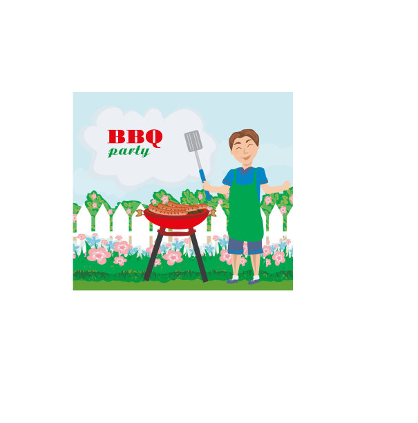 男人烤肉-邀请到图片下载