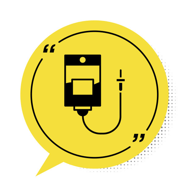 黑色iv袋图标孤立在白色背景图片下载