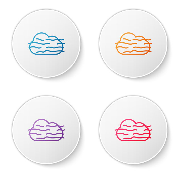 色线雾和云图标孤立在白色图片下载