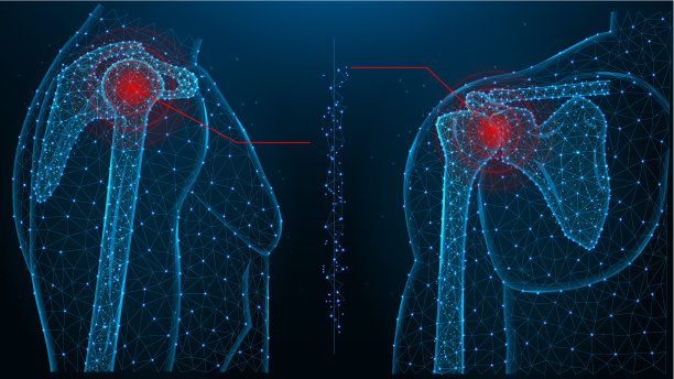 肩关节痛蓝色多边形图片下载