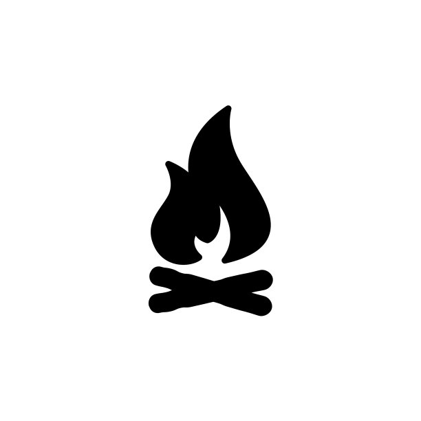 篝火与柴火图标简单的标志标志图片下载