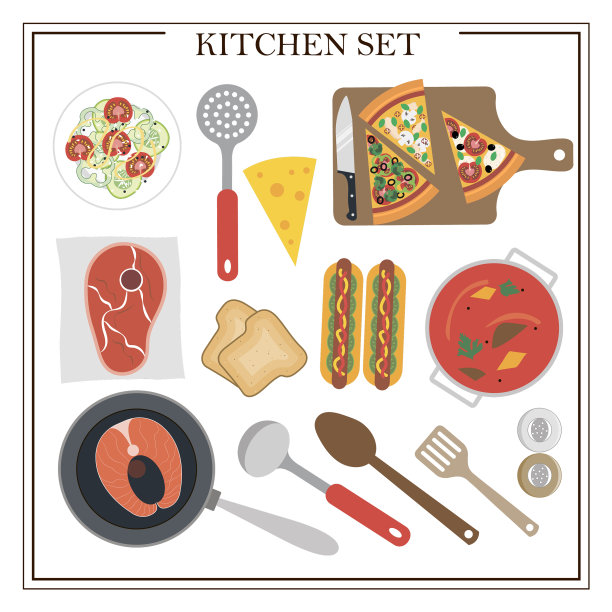 为晚餐准备厨房用品和餐具图片下载