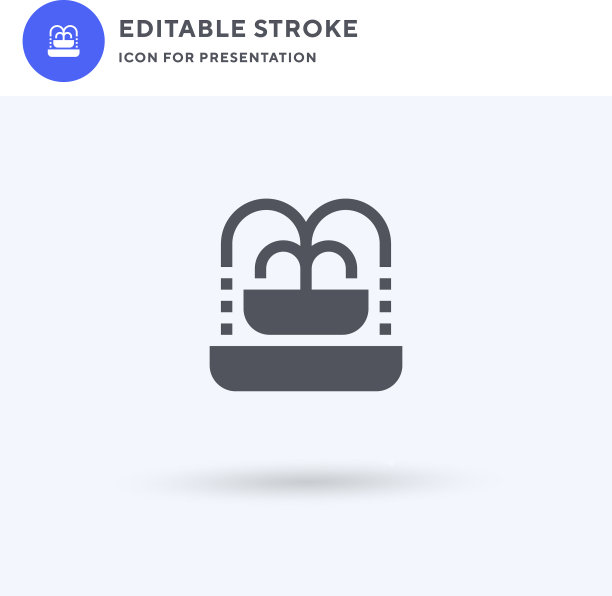 喷泉图标填充平面标志实心图片下载