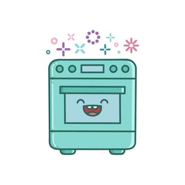 卡哇伊烹饪厨房烤箱图标卡通图片下载