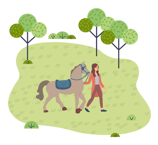 夏天在公园里骑马的女人图片下载