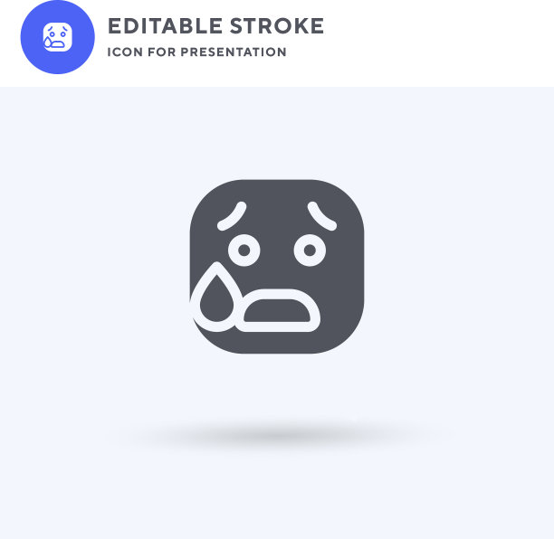 恐惧图标充满了平坦的标志坚固图片下载