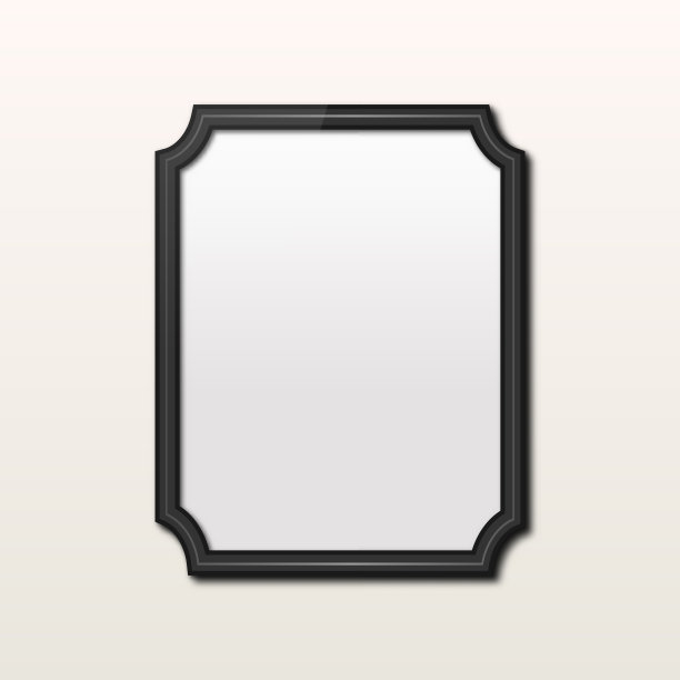 现实的矩形黑色框架孤立在灰色图片下载