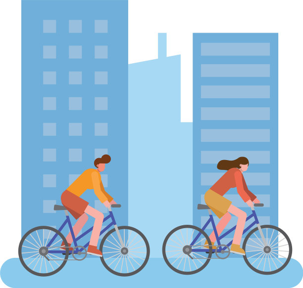 年轻夫妇骑自行车运动人物图片下载