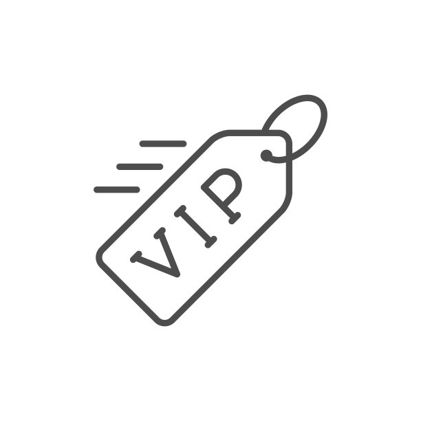 VIP标签线轮廓图标图片下载