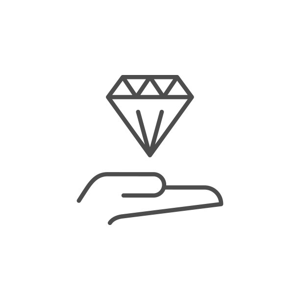 手掌有菱形轮廓线的图标图片下载