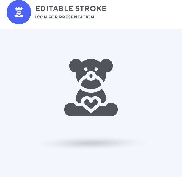 泰迪图标填充平面标志实心图片下载