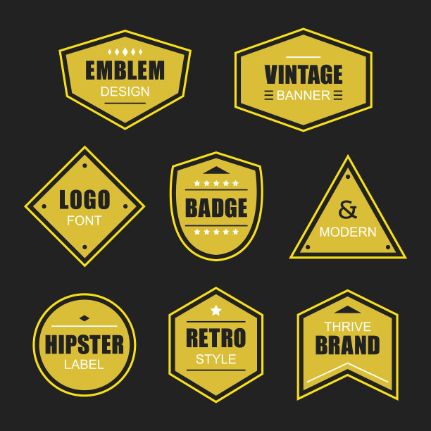 金色就像复古的形状和复古的徽章图片下载