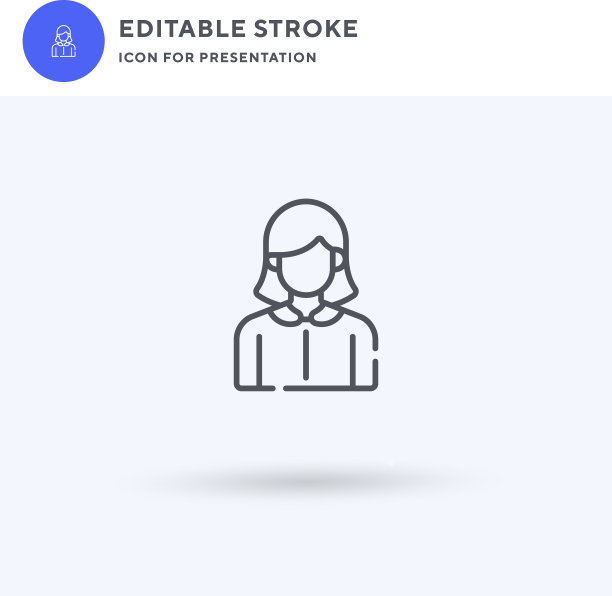 女商人的图标填平了固体标志图片下载