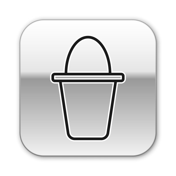 黑线钓鱼桶图标隔离在白色图片下载