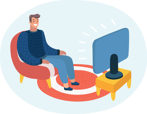 坐着的卡通滑稽男子图片下载