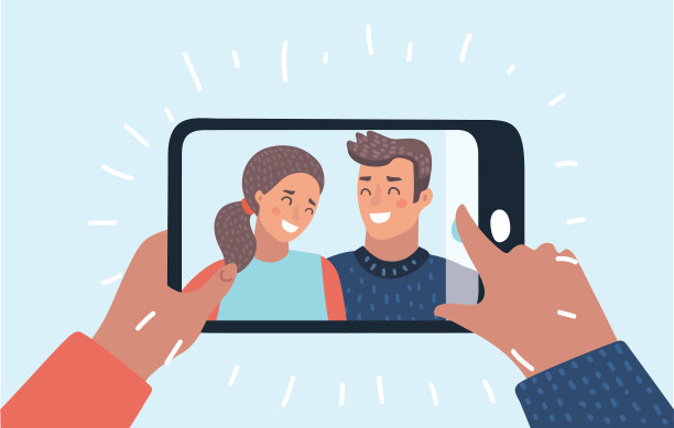 情人节贺卡浪漫的自拍杆图片下载