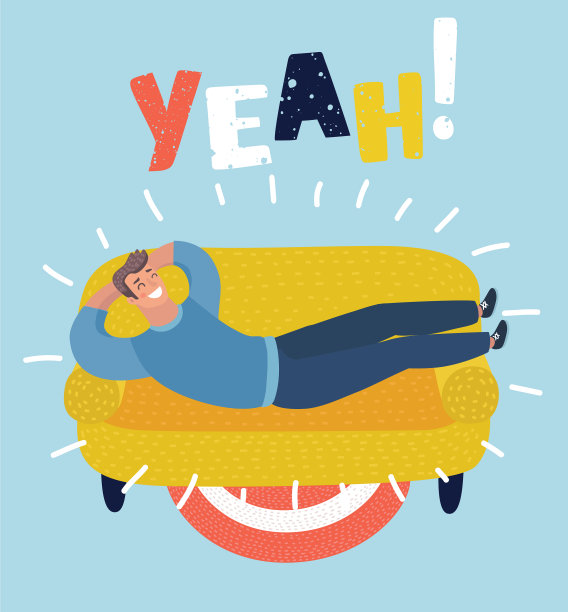 简单的漫画，一个商人正在打盹图片下载