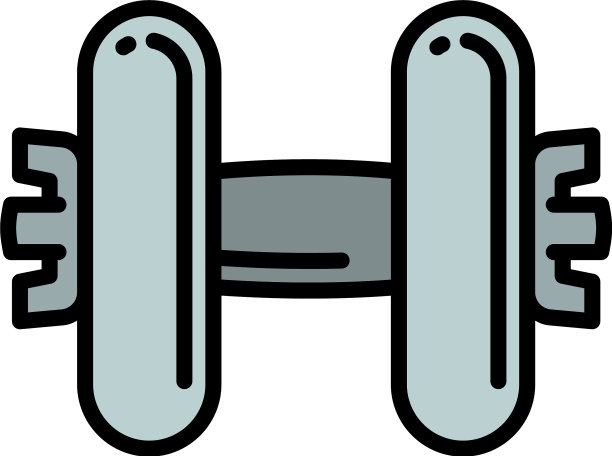 健身房哑铃图标轮廓风格图片下载