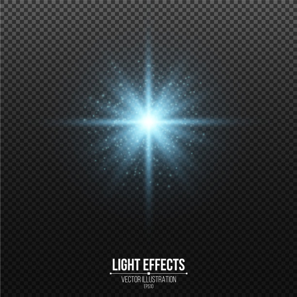 在黑暗中闪耀的蓝色星星图片下载