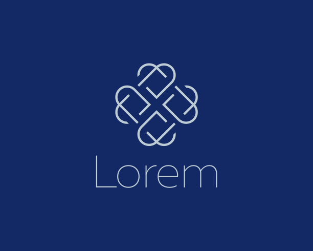 抽象的十字四心花图标标志图片下载