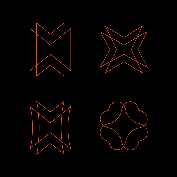 创造性的集合抽象的轮廓几何图片下载