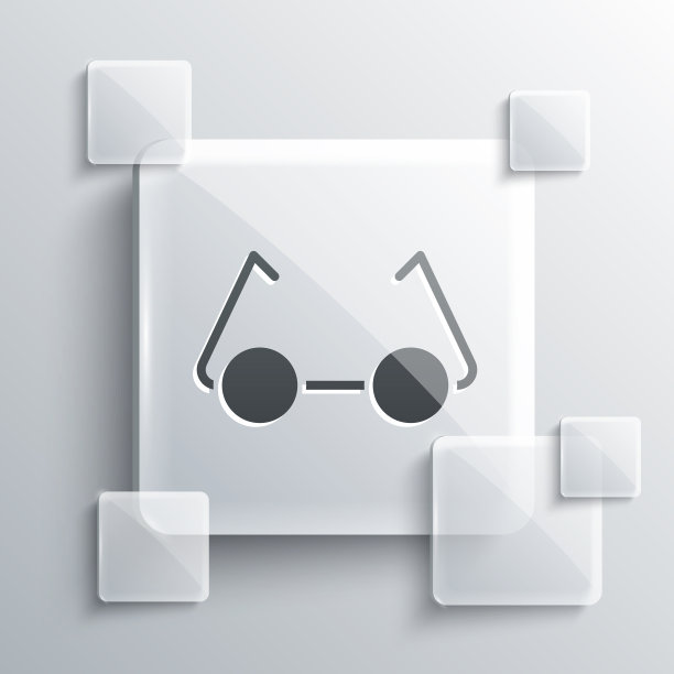 灰色眼镜图标孤立在灰色背景图片下载