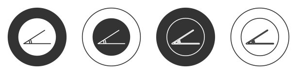 黑色锐角45度图标孤立上图片下载