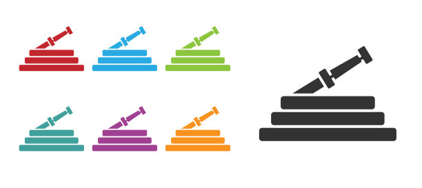 黑色花园水管或消防水管图标隔离图片下载