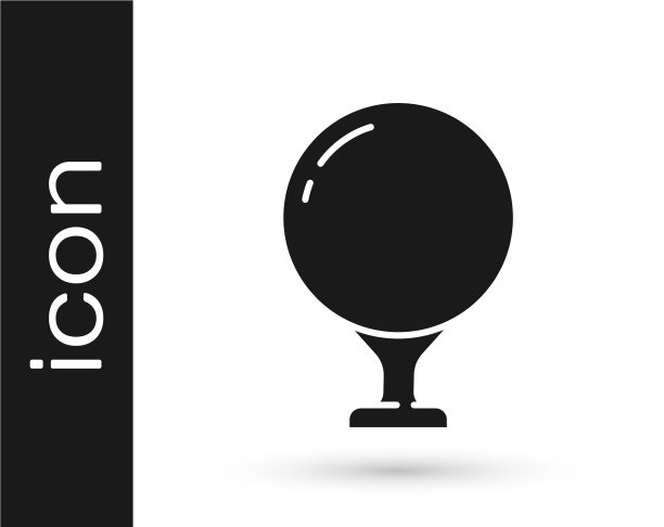 灰色高尔夫球在tee上图标孤立在白色上图片下载