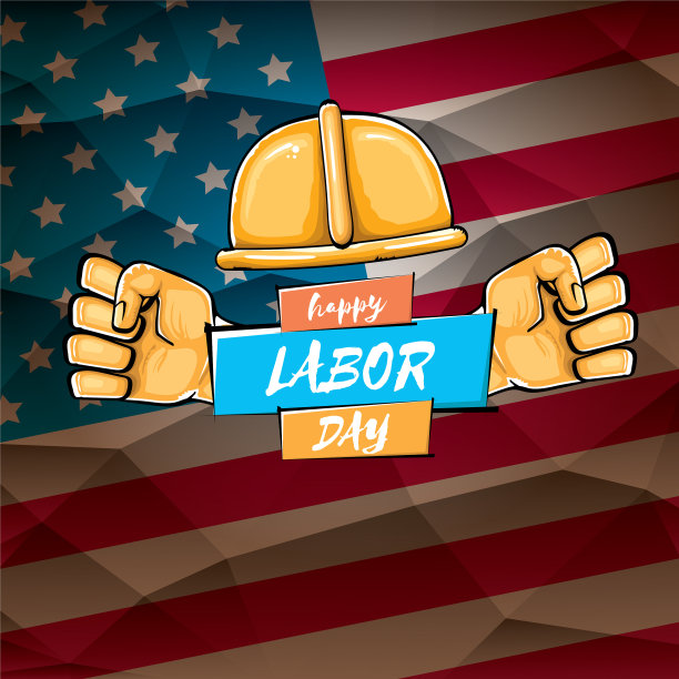 劳动节快乐美国海报与strong图片下载