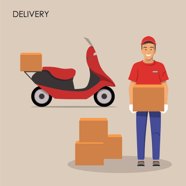 发货快递在手套与盒子图片下载