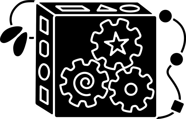 忙立方体黑色字形图标图片下载