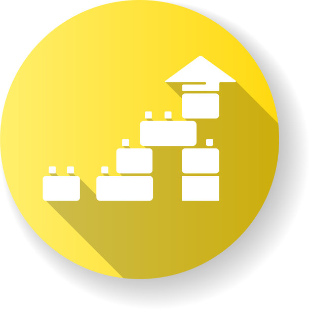 建筑玩具黄色扁平设计长影子图片下载