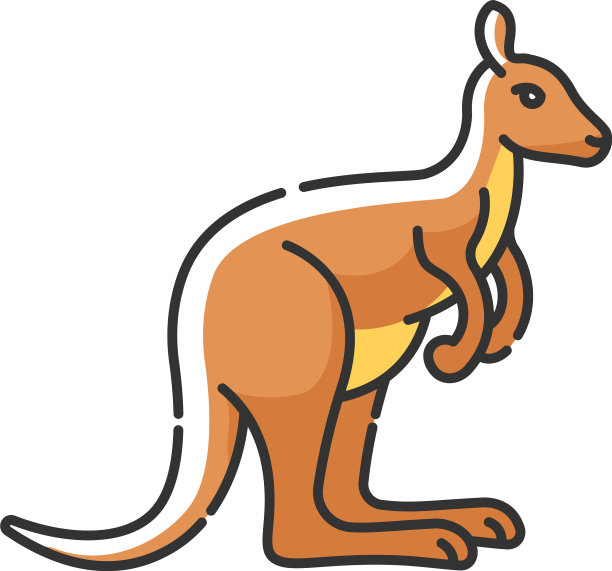 袋鼠RGB颜色图标图片下载